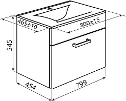Iddis Мебель для ванной Mirro 80 (Cloud) подвесная белая/ясень шимо – фотография-10